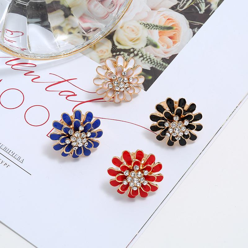 

Trendy Rhinestone Daisy Flower Adjustable Retro Ring