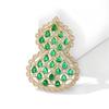 National Style Fulu Accompanying Brooch High-end Women's Light Luxury Full Diamond Gourd Brooch Pin with Accessories