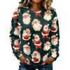 Women's Casual Long Sleeve Christmas Print Neck Pullover Sweatshirt