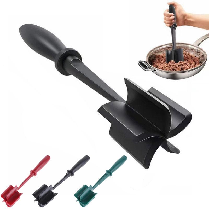 Meat Choppers for Making Ground Beef Fruit Salad Jam Hamburger Meat Masher Heat Resistant 5 Curved Blades Kitchen Tools Gadgets