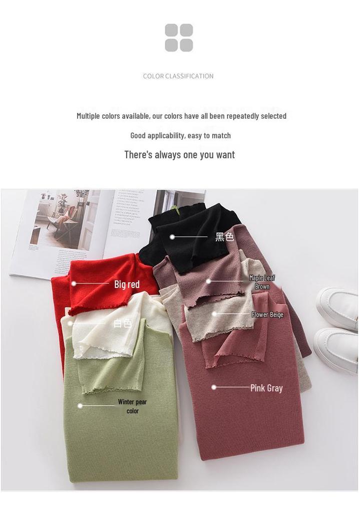 Women's Slim Fit High Neck Wool Sweater - Knitted, Autumn/Winter Collection