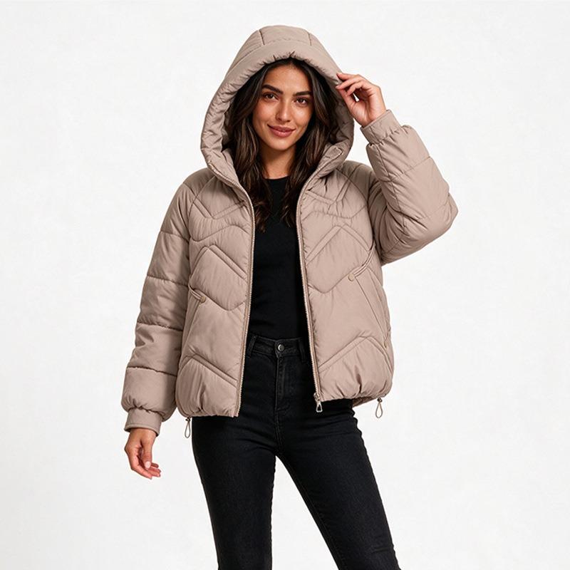 Women S Plus Size Hooded Thick Warm Fitted Puffer Coat