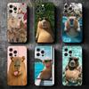 Animal Capybara Cute Soft Phone Case for iPhone 16 16E 17 Air 15 Pro Max 14 Plus 13 Mini 11 12 7 Black Cover Back Shell