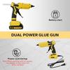 Cordless Glue Gun for Dewalt 20V Battery with Cable & 10Pcs Sticks LCD Digital Display Dual Power Supply Hot Gun Kit(No Battery)