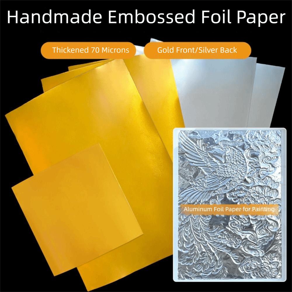 70 micron Thick Engraving Drawing paper 20*30cm Gold Foil Aluminum Foil Art Paper DIY Engraving Foil Paper Christmas ornament