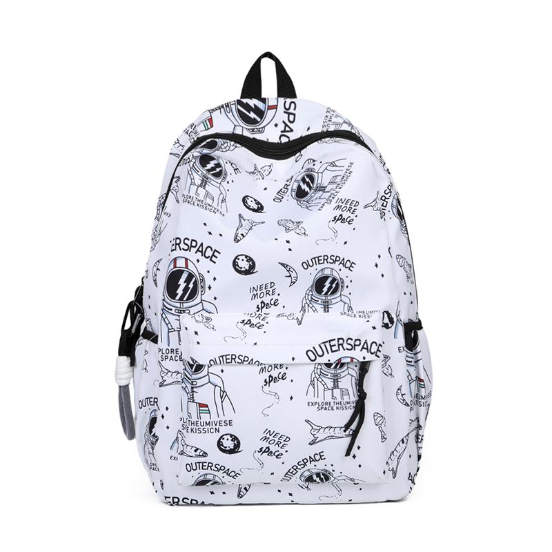 

Рюкзак для старшеклассника Унисекс Рюкзак с граффити Детский рюкзак белый