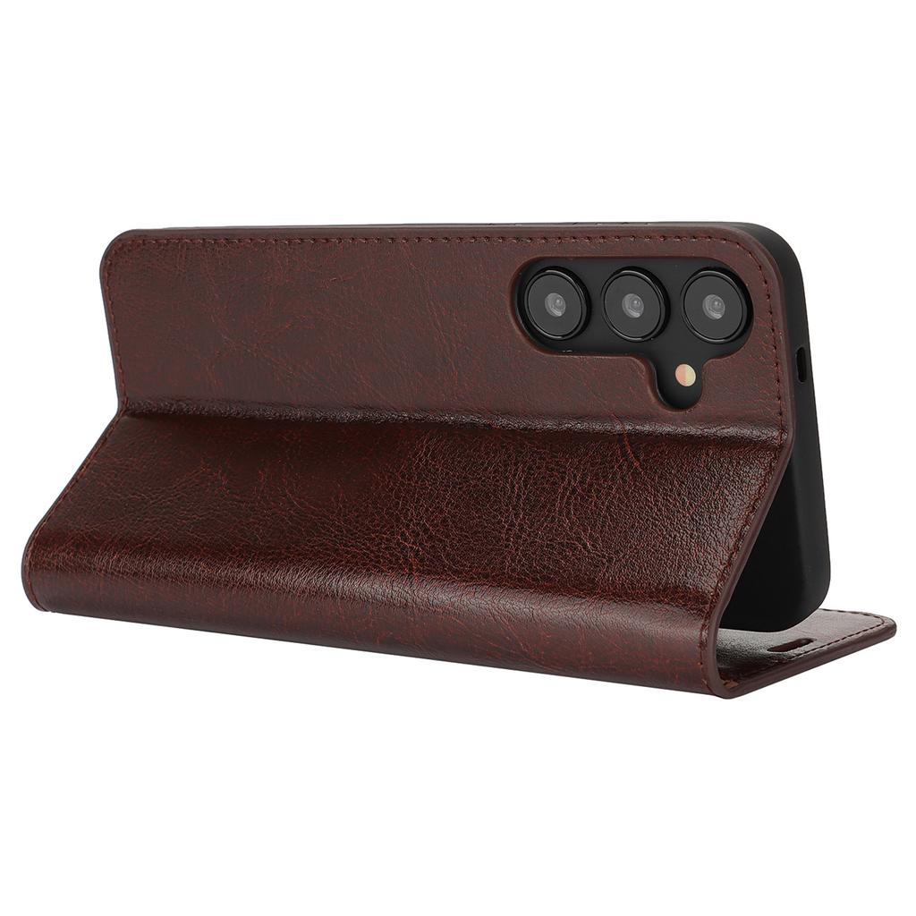 For Samsung Galaxy S25+ Case Crazy Horse Texture Split Leather Wallet Phone Cover