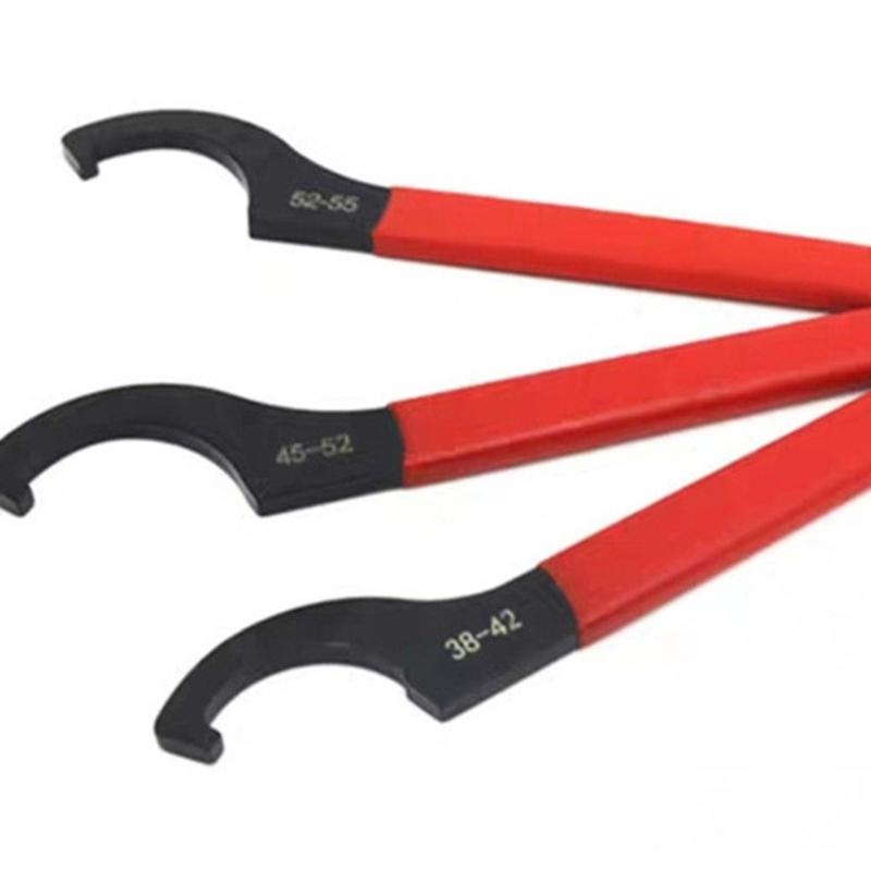 High Carbon Steel Crescents Spanner Tool Collection In Red And Black Plumbing Equipment Set For Mechanical Adjustments