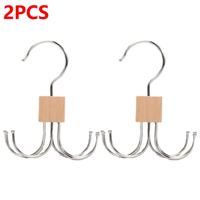 360° Rotating Tie Rack Storage Hanger Hook Multi-Claw Bag 6 Claws Hook Holder for Scarves Belt Ties Household Closet Accessories