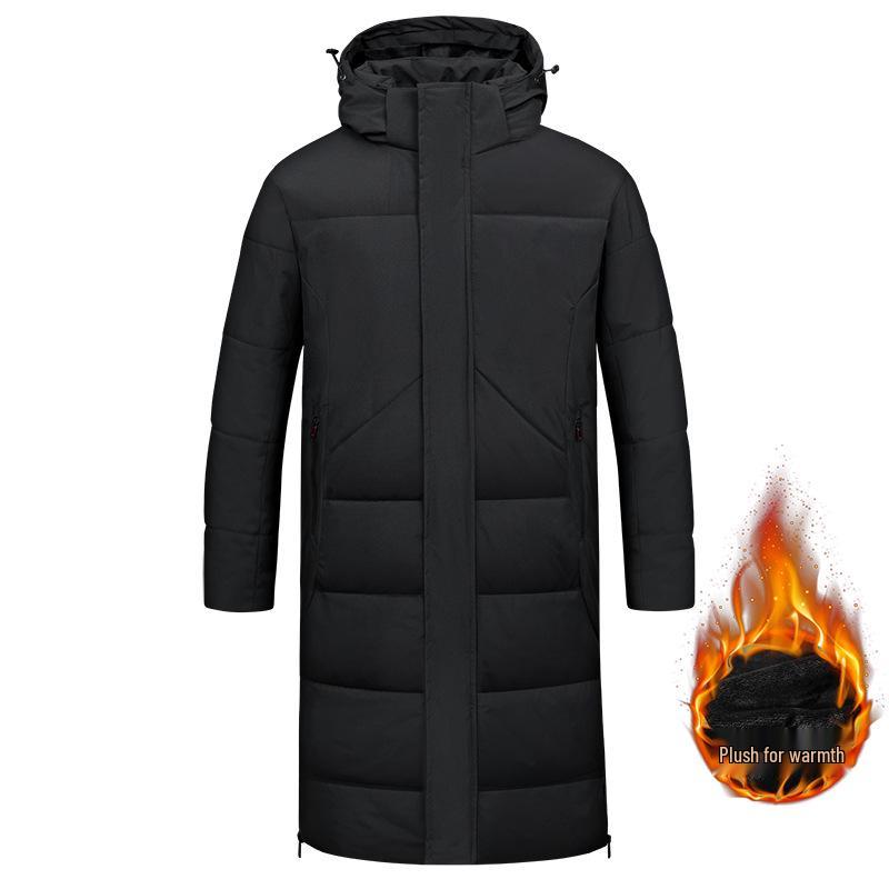 Men s Winter Knee-Length Warm Down Jacket – Cold-Proof, Mid-Length Workwear Style for Couples 5XL