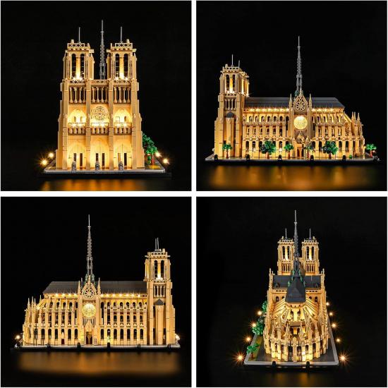 Kyglaring LED Lighting Kit, Compatible with lego Architecture Notre Dame de Paris Model,21061 light Set (lego Sets Not Included) Light Up Your lego!,
