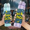1PC Back To School Badge Design 750ml Color Plastic Sports Water Bottle Leakproof Flip Straw Lid Suitable for Sports Office Home Use