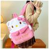 2024 New Cartoon Plush Texture Student Backpack Lovely Soft Fluffy Sweet Girl Outing Storage Bag Street Trend Cute Pink Melody