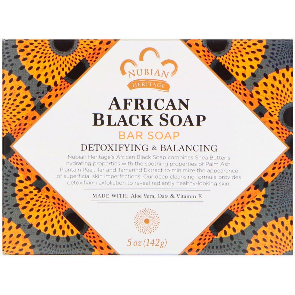 NUBIAN HERITAGE African Black with Shea Butter Soap, 141g, [Used]