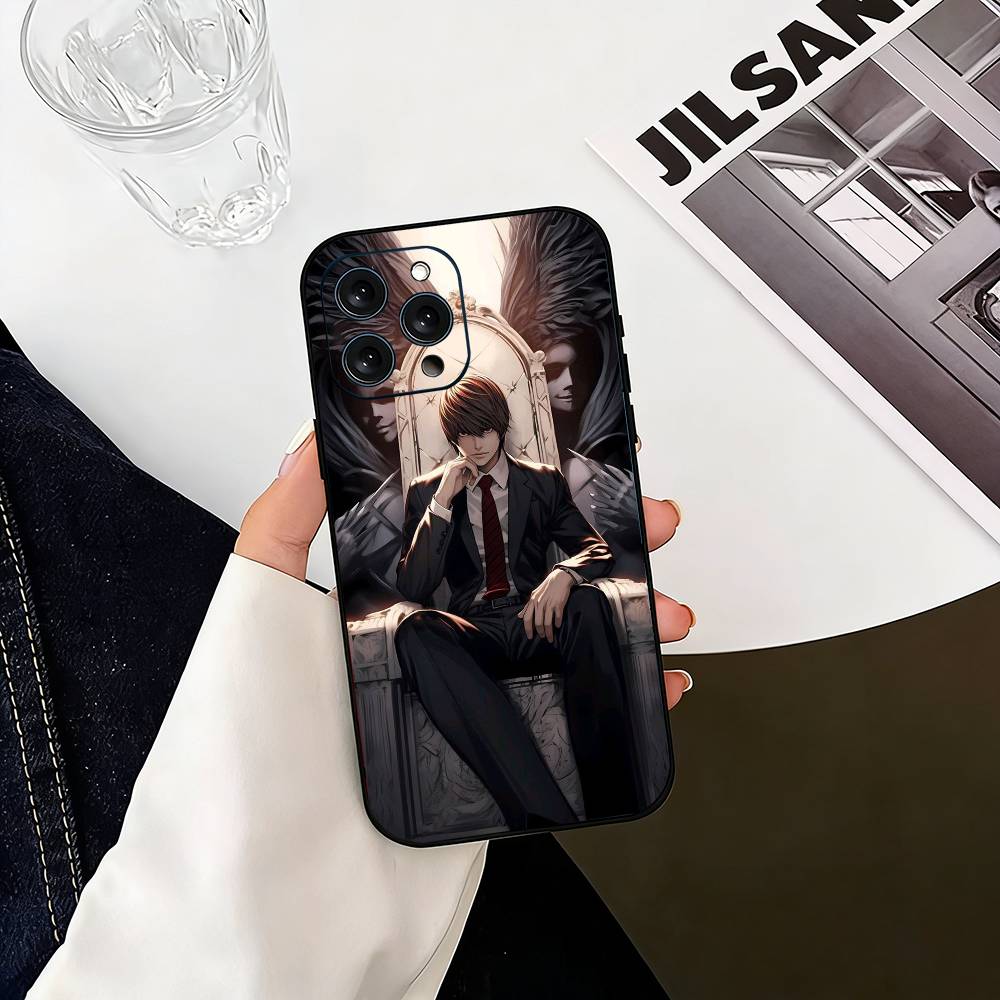Death Note Kira Yagami Dark Anime Phone Case For iPhone 17, 16,15,14,13,12,11 Plus,Pro Max, Others Soft Black Cover
