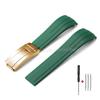 Curved End Rubber Watch Strap 20mm 21mm 22mm for Rolex for Water Ghost Folding Buckle Bracelet Waterproof Silicone Wrist Band