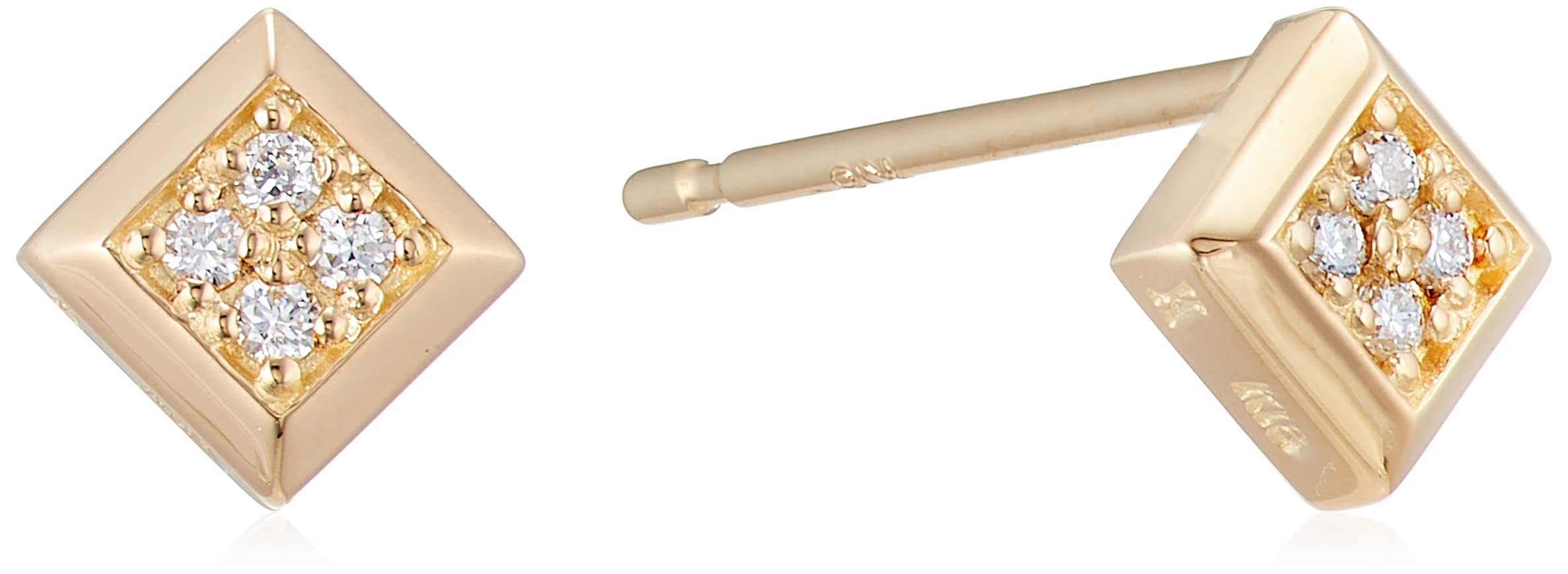 

Earrings K18 Yellow Gold Diamond Square AGVA1531 DI [Official] [Vendome Aoyama]