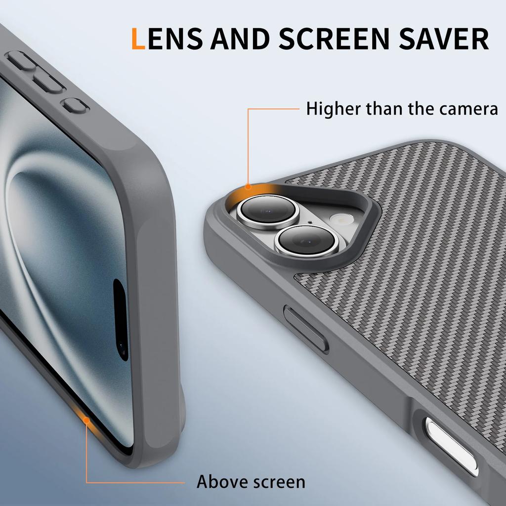 for iphone17 Carbon Fiber Matte Dustproof Anti-Drop Case for Iphone 17 Pro Max 16 17 Air Pro Plus Iphone17 Iphone16 Iphone15