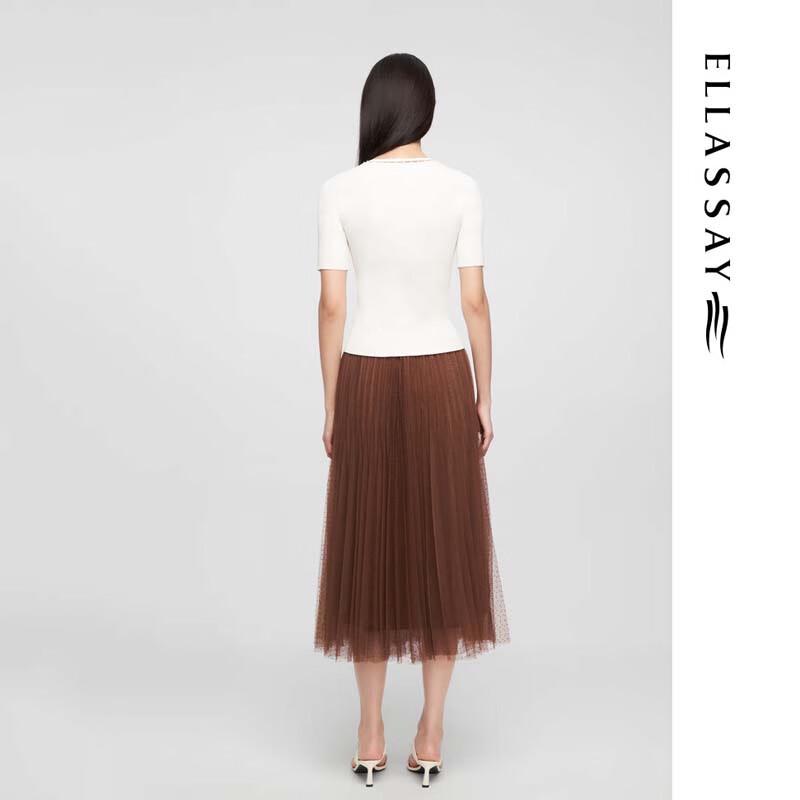 ELLASSAY Women's Elegant Drawstring V-Neck Knit Top