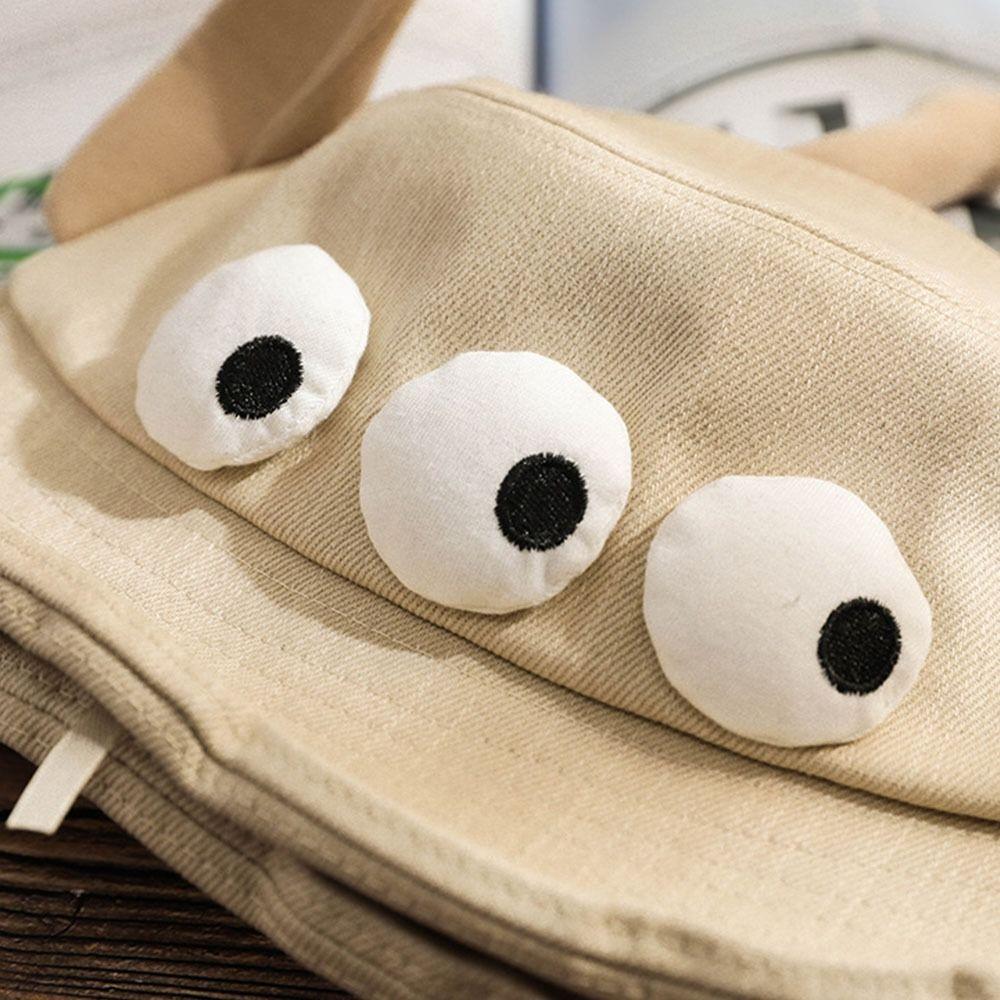 Foldable Three Eyes Bucket Hats Lightweight Cartoon  Sun Hat Funny Big Ear Fisherman Hat  Outdoor