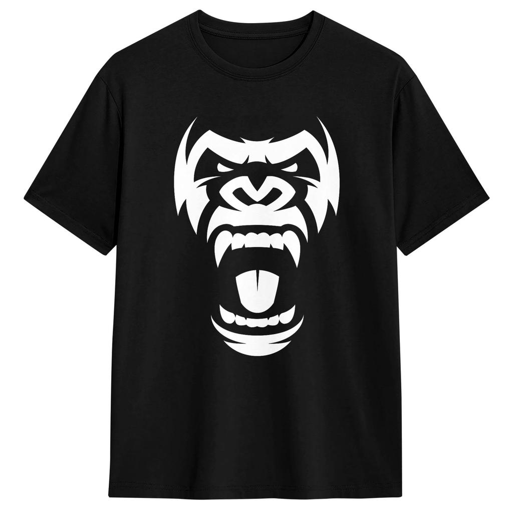 Harajuku T Shirt Angry Gorilla 100 Cotton T Shirts Fashion Tshirt for Unisex Summer Y2K Classic Printed Short Sleeve Tees Tops