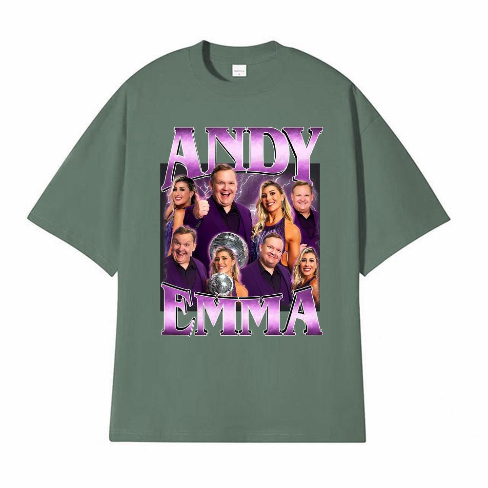 

Retro Andy Emma DWTS Funny Dancing with The Stars Tshirt Fan Gift Men Women Clothing Fashion Cotton Short Sleeves Cozy T Shirts 4XL