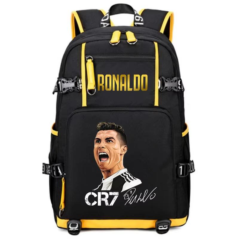 Football Star Peripheral Personality Print Youth Backpack Large Capacity Student Bag