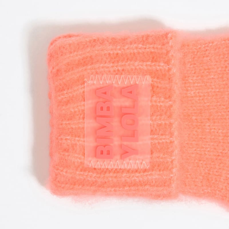 BIMBA Y LOLA Orange Logo Wool Gloves B246AIG006COB