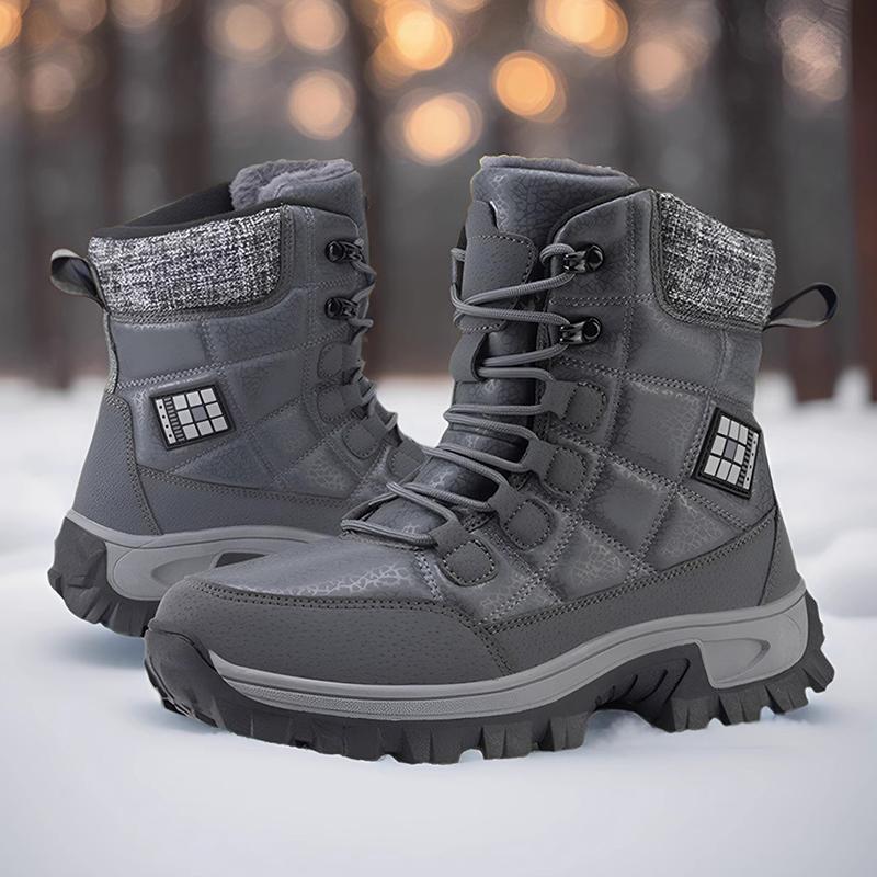 Tall cotton boots winter boots high top thickened velvet cotton shoes outdoor mountaineering snow boots