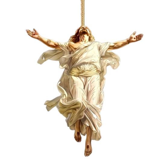 

2D Акриловое украшение Иисус Христос Подвесной декор на зеркало заднего вида автомобиля Религиозный подарок для христиан Ретро Аксессуары для веры 1pc H