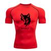 Men's Compression Workout T-Shirt, Stylish Wolf Graphic Shor
