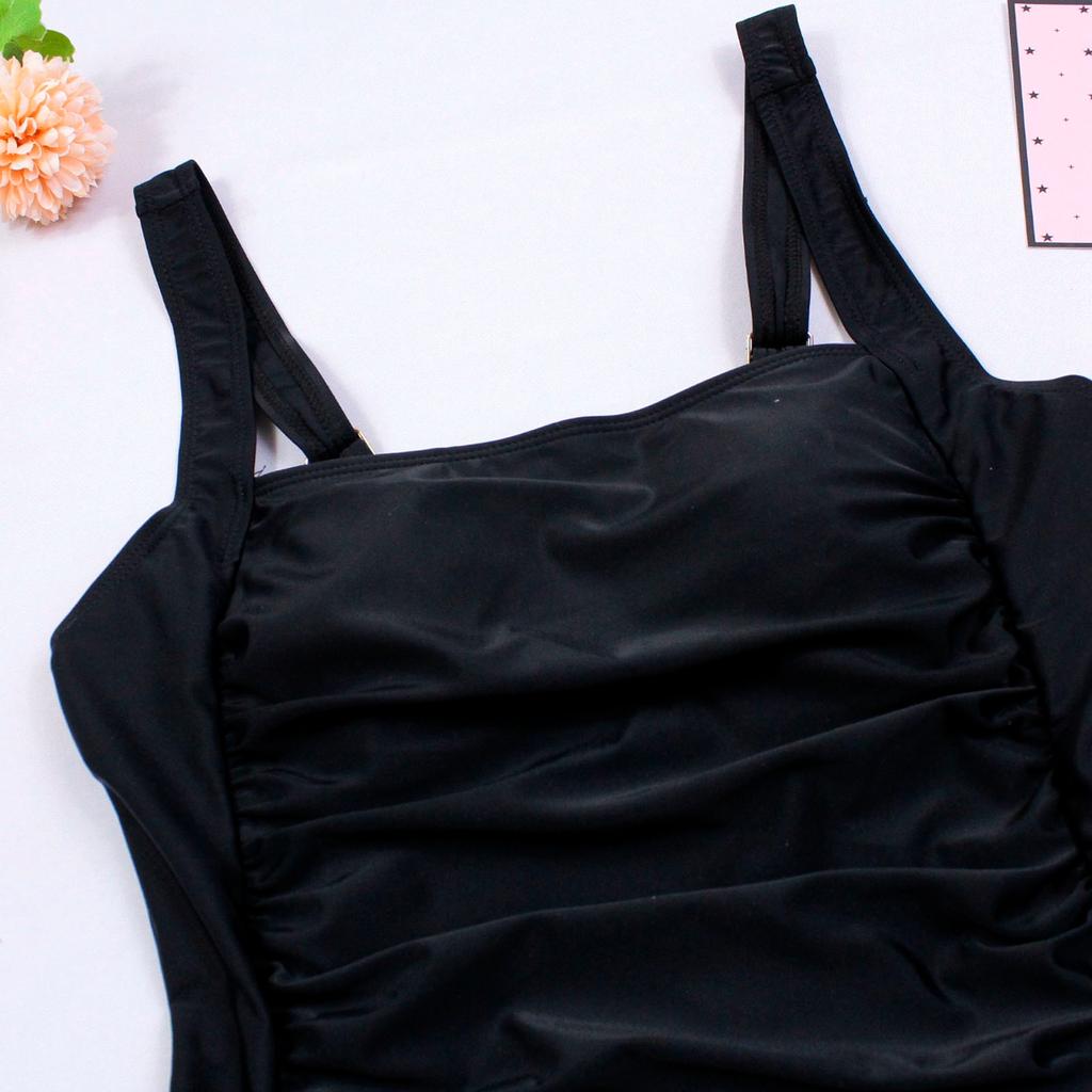 One Piece Swimsuit for Women Square Neck Ruched Design Slim Fit Swimwear Comfortable Stretch Fabric Beachwear Bathing Suit