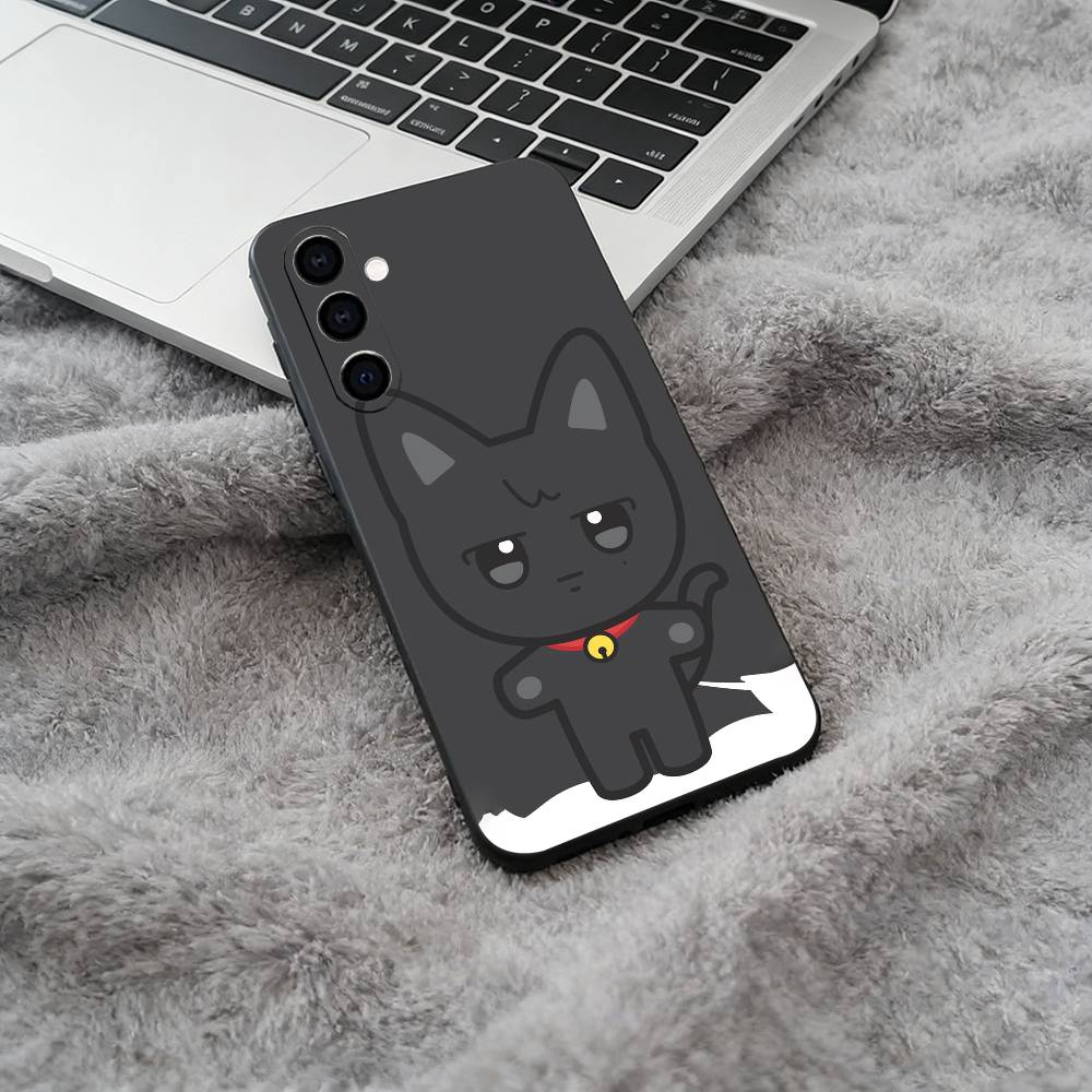 Cute-A-N-I-T-E-E-Z Black Soft Silicone Phone Case for Samsung Galaxy A73, A71, A72, A70, A53, A52, A51