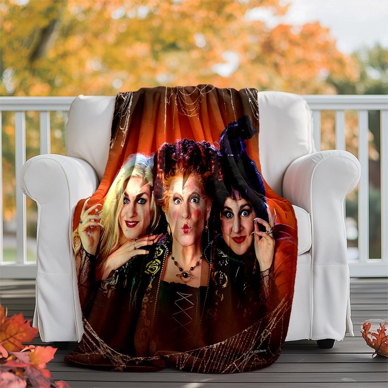 Hocus Pocus Flannel Blanket Soft Warm All-Season Throw, Design for Camping, Car Travel, Hiking Sofa, Bed, Office Perfect Gift for Parties