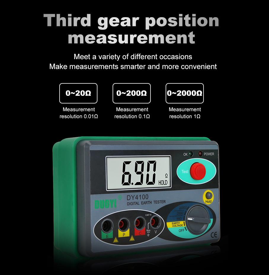 DY4100 High-Precision Digital Ground Resistance Tester for Lightning Protection