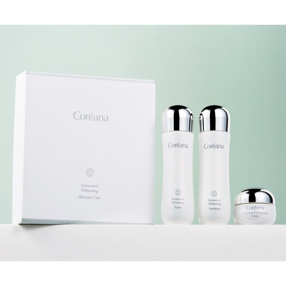 [Coreana] Fermentation Whitening 3-Piece Set + Spot Essence + Shopping Bag, 1 Set