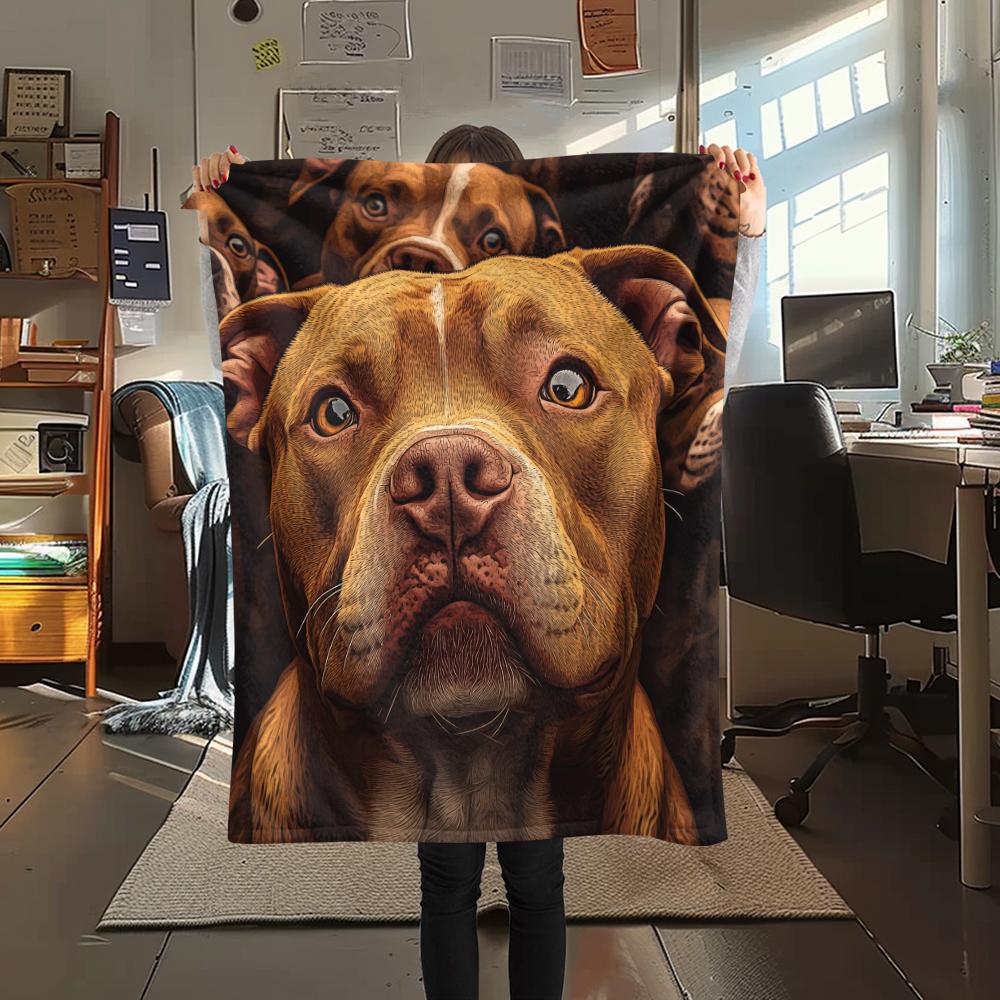 Pit Bull,pattern Flannel Blanket, High quality Comfortable for All Seasons, Home Decor, Warmth and Comfort, Perfect for Gifts.