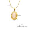Opal Pendant Necklaces, Stainless Steel Gold Color Necklace Women, Minimalism Luxury Style Jewelry Accessories Chain Banquet
