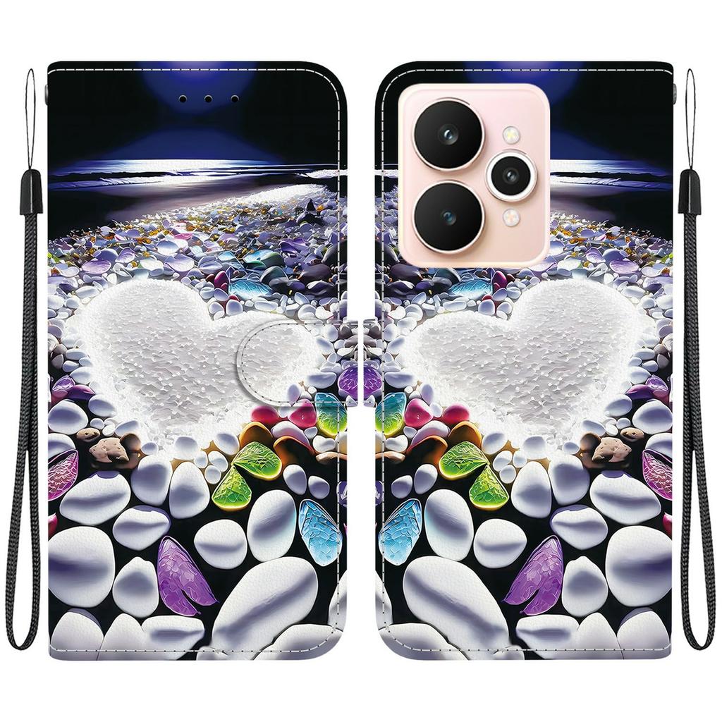 For Realme 15 Pro 5G/15 5G Case Pattern Printing Leather Wallet Phone Cover with Lanyard