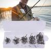 50PCS with Barbed Fishing Treble Hook Sharpened Round Bend Hook Treble Hook  Fishing Enthusiasts