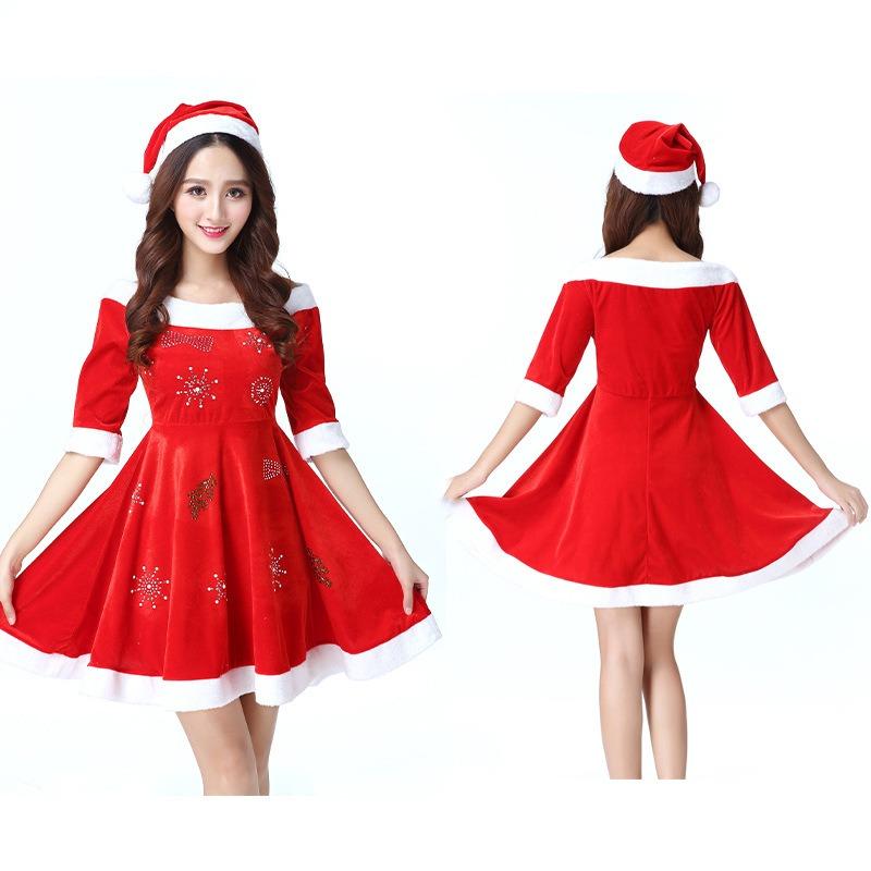 Weihnachten, Hot Diamond neue Bühnenkleidung Nachtclub, Uniform Versuchung, Performance-Kleidung, Weihnachtskleidung