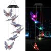 Blue Bird Wind Chime Lamp Color changing Solar Wind Chime Colorful Butterfly Wind Chime Lamp Waterproof Outdoor for Courtyard Garden Decoration