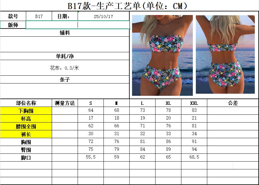 1011 New Bikini Set Two-piece Tube Top Women's Swimsuit Swimsuit Breathable and Thin