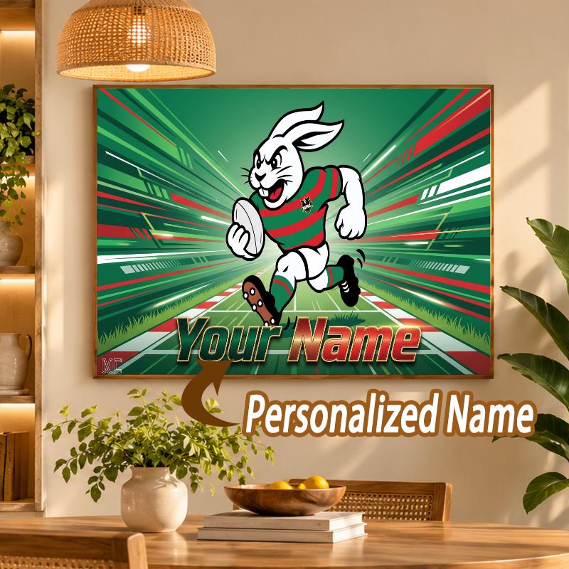 Custom Name South Sydney Rabbitohs 5D Diamond Painting Personalized Full Drill Diamond Art Kit Gift