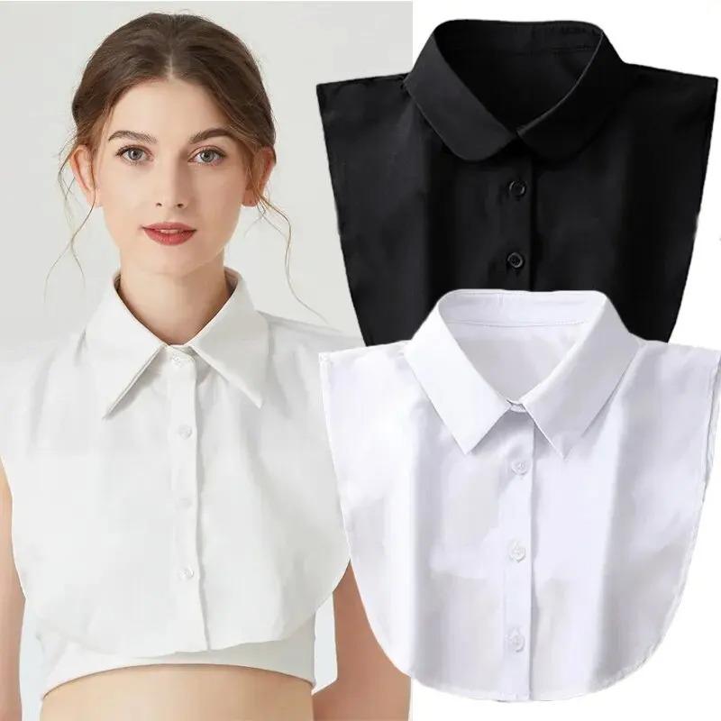 1 Pcs Detachable Black White Collars Fashion Solid Color False Blouse Unisex Clothing Accessories Women's Fake Collar Shirt