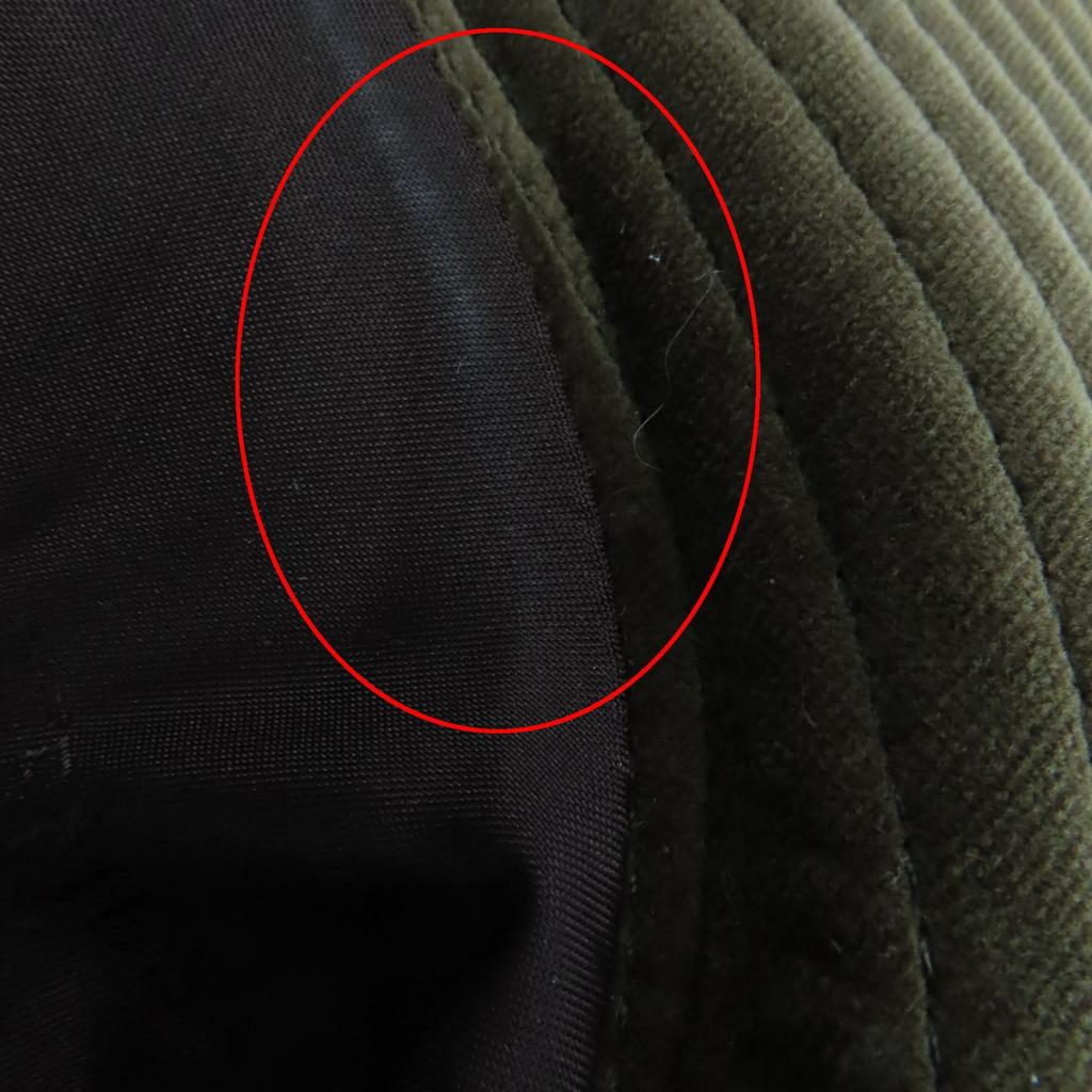 Excellent HERMES Hat Logo-print Velour Hat with Lining Gray Khaki Wool Women 57 Used