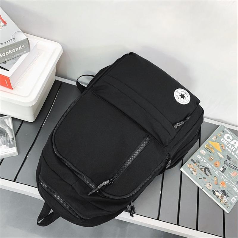 Schoolbag Solid Color Simple Backpack Men's and Women's Trend Original School Bag Students Commuting Light Travel Backpack