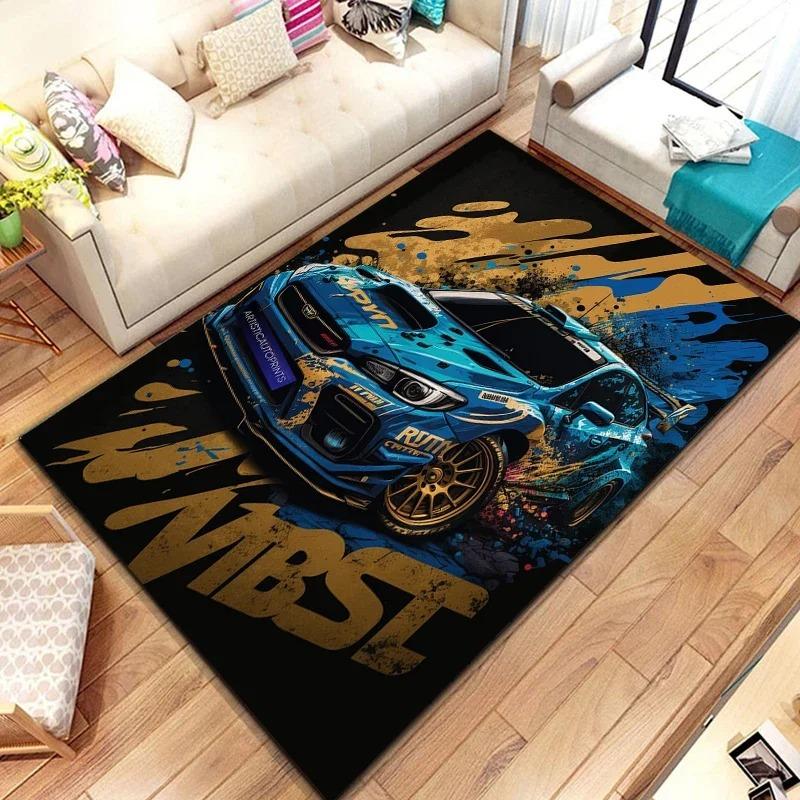 Racing Car Pattern Artwork Rug Bedroom Living Room Cool Carpet for Kitchen Floor Mats Home Decor Floor Pad Mat Rugs for Bedroom