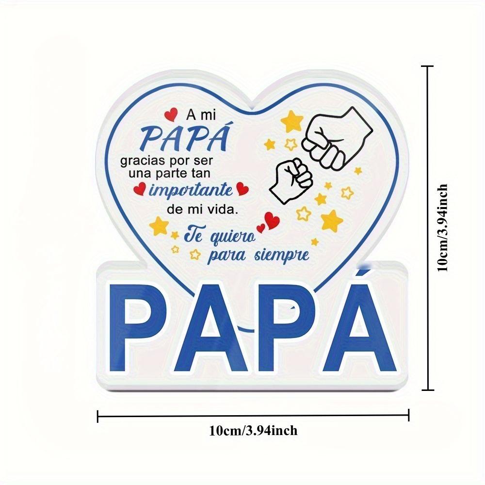 Spanish Love Message Heart-Shaped Sign - Inspirational Tabletop Decor for Home, Farmhouse, or Living Room - Perfect Gift for Dad, Easter Holiday Decor