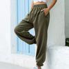 Women Casual Loose Elastic Waist Sports Pants Solid Color Sweatpants Baggy Ankle-Length Pants